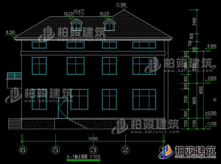 背立面图