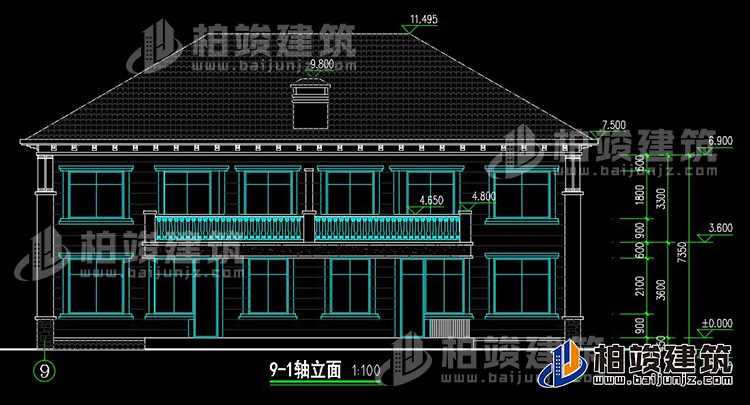 背立面图